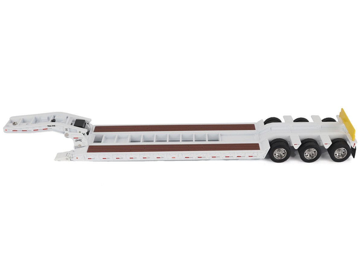 Trail King TK120 Hydraulic Detachable Gooseneck Lowboy Trailer White (Regular Version) "Transport Series" 1/50 Diecast Model by Diecast Masters-2