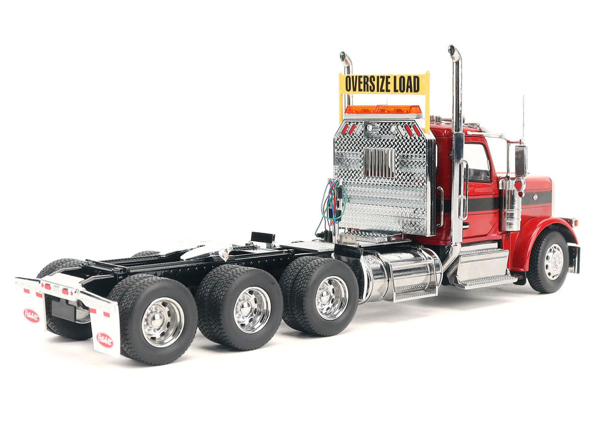 Peterbilt 589 Tridem-Axle Truck Tractor with Day Cab Legendary Red "Transport Series" 1/32 Diecast Model by Diecast Masters-3