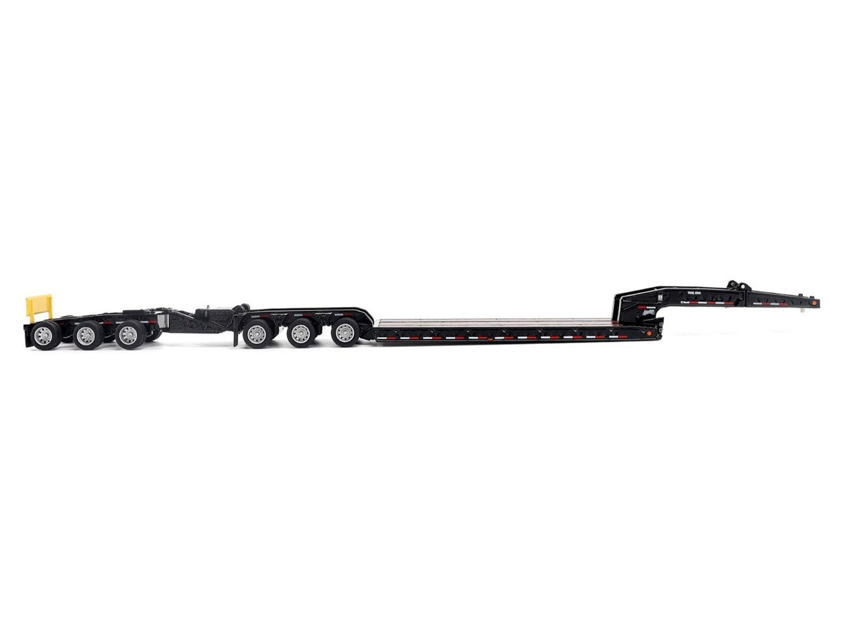 Trail King TK170 Hydraulic Detachable Gooseneck Lowboy Trailer Black with Jeep and Booster "Transport Series" 1/64 Diecast Model by Diecast Masters-0