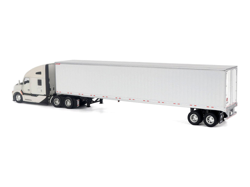 Kenworth T680 Next-Gen 76" High-Roof Sleeper Tandem Tractor White with Great Dane Champion 53ft Dry Cargo Trailer "Transport Series" 1/50 Diecast Model by Diecast Masters-0