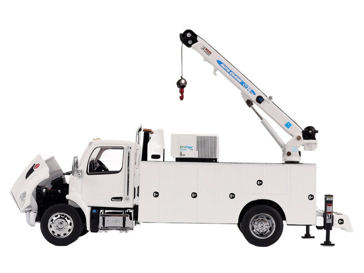 Peterbilt 536 Auto-Crane Titan85-Body HC14-Crane Work Truck with Miller EnPak White "Transport Series" 1/50 Diecast Model by Diecast Masters-2