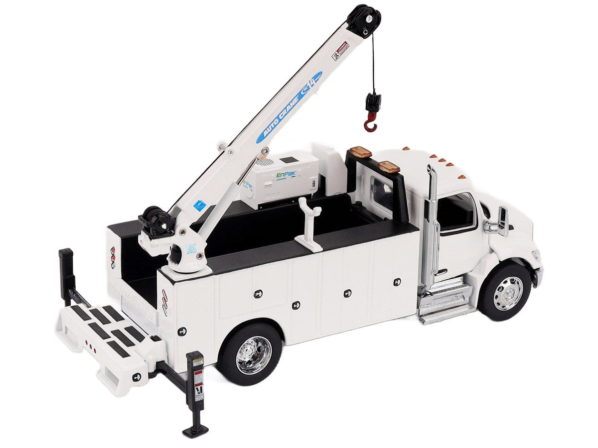 Peterbilt 536 Auto-Crane Titan85-Body HC14-Crane Work Truck with Miller EnPak White "Transport Series" 1/50 Diecast Model by Diecast Masters-3
