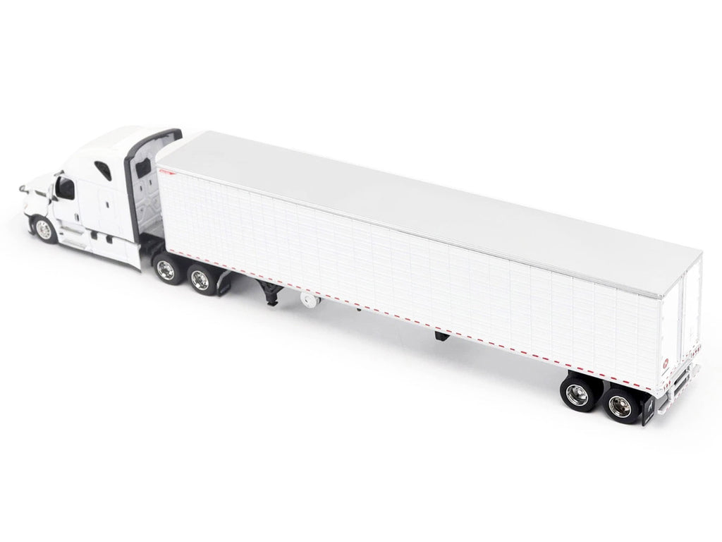 2025 Freightliner Cascadia Gen-5 Truck Tractor with Sleeper and Great Dane Champion 53ft Refrigerated Trailer Winter White "Transport Series" 1/64 Diecast Model by Diecast Masters-1