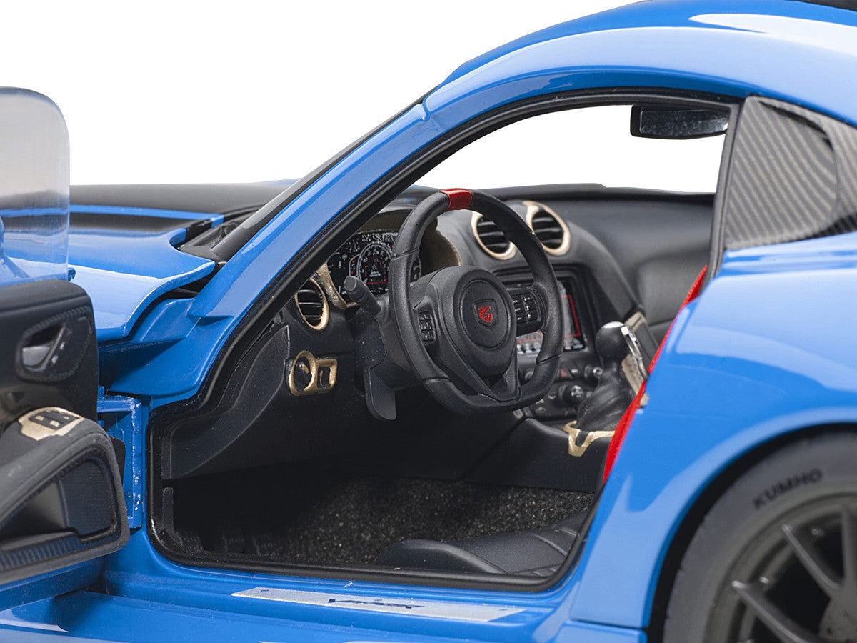 2017 Dodge Viper ACR Competition Blue with Black Stripes 1/18 Model Car by Autoart-3