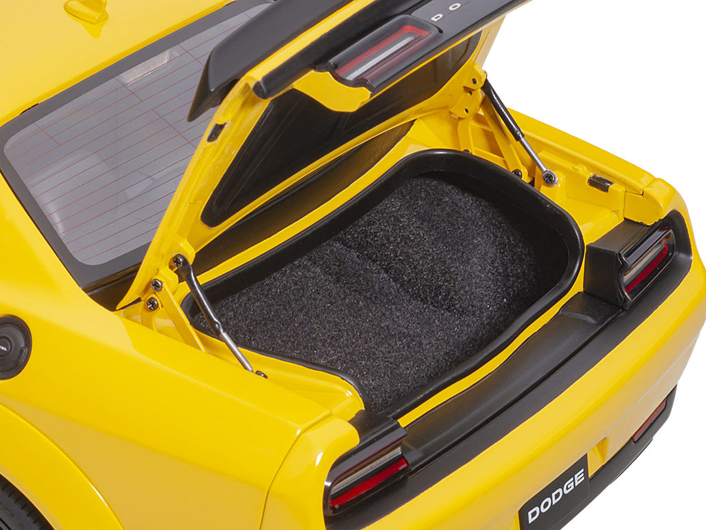Dodge Challenger SRT Hellcat Widebody Yellow Jacket with Satin Black Hood 1/18 Model Car by Autoart-3