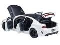 Dodge Charger SRT Hellcat Redeye Knuckle White with Matt Black Hood and Top 1/18 Model Car by Autoart-0