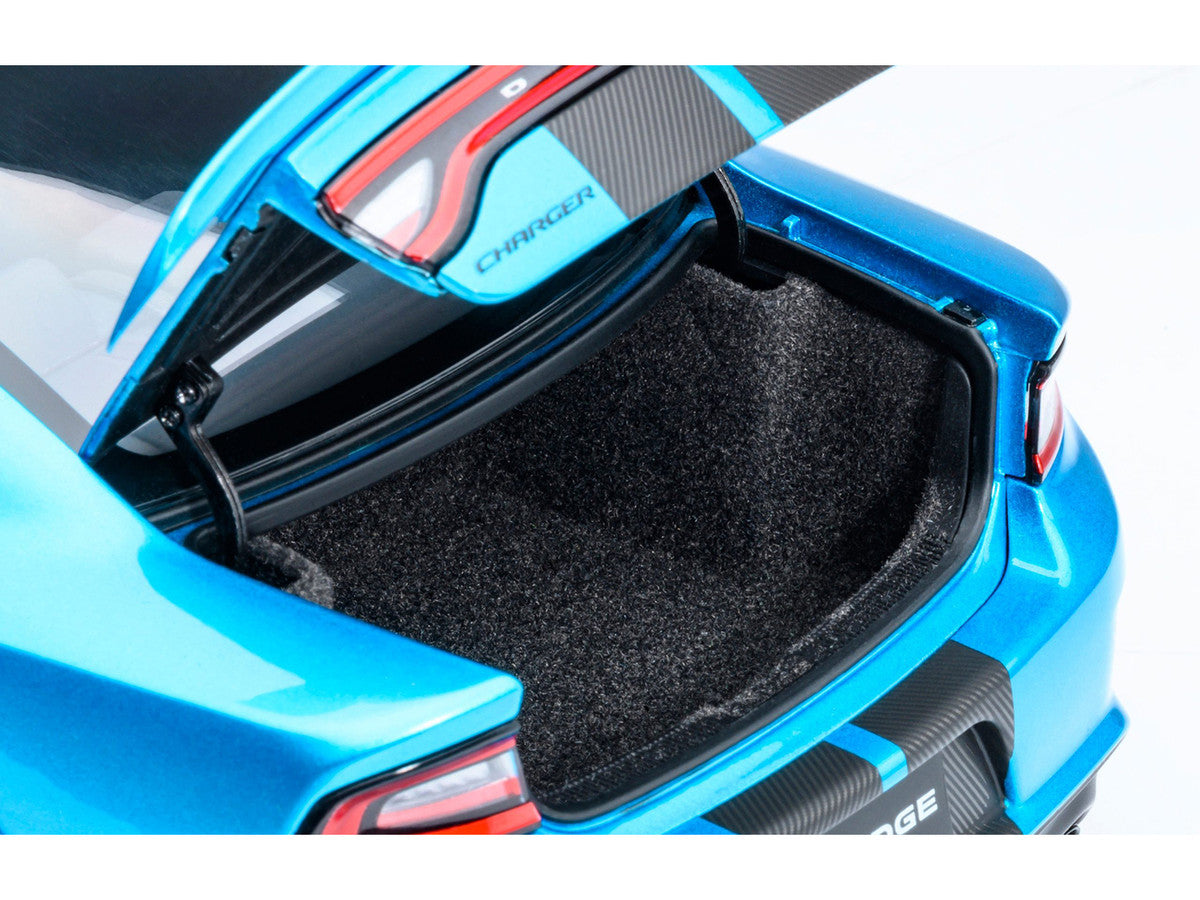 Dodge Charger SRT Hellcat Redeye B5 Blue Metallic with Carbon Stripes 1/18 Model Car by Autoart-2