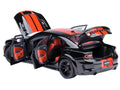 Dodge Charger SRT Hellcat Redeye Pitch Black with Red Stripes and Interior 1/18 Model Car by Autoart-0