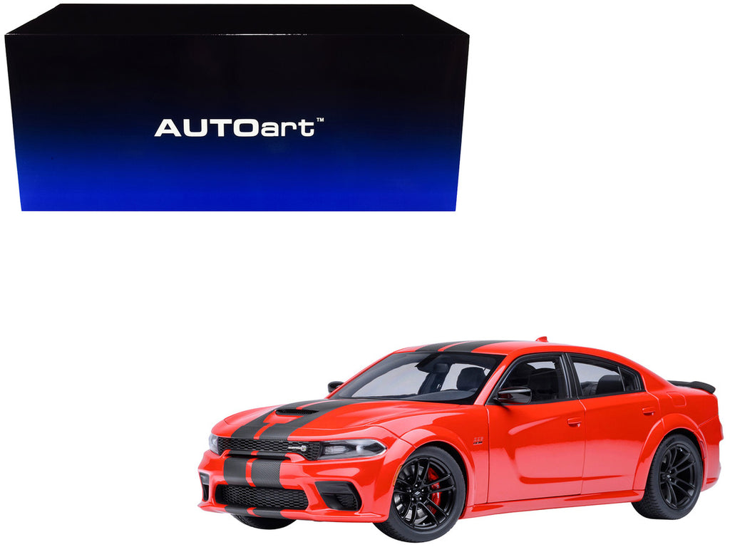 Dodge Charger Scat Pack Widebody Torred with Carbon Stripes 1/18 Model Car by Autoart-4