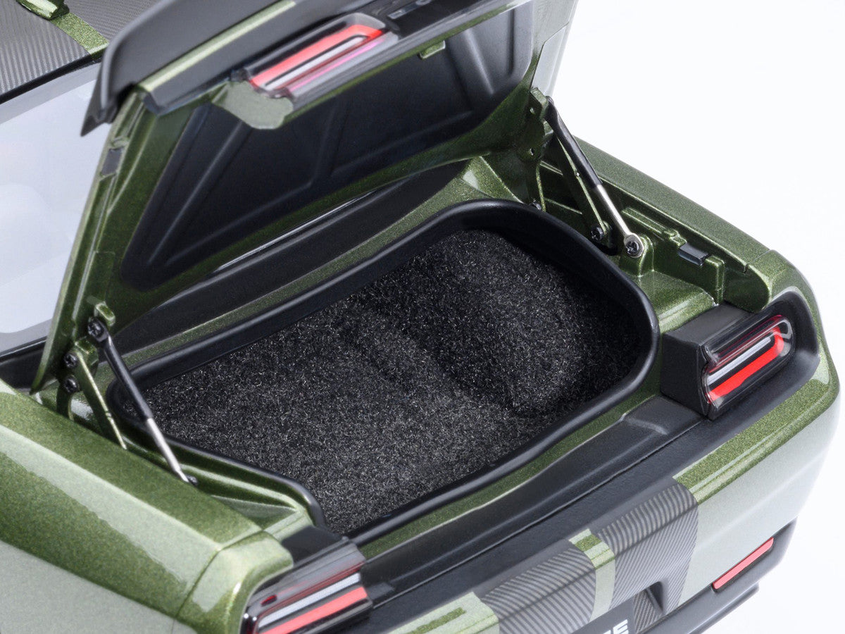 2022 Dodge Challenger SRT Jailbreak F8 Green with Carbon Stripes 1/18 Model Car by Autoart-2