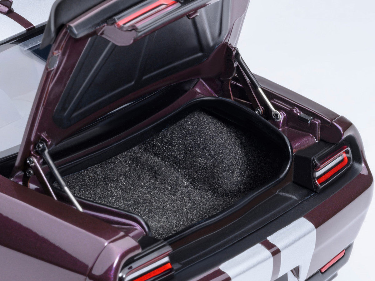 2022 Dodge Challenger SRT Jailbreak Hellraisin Purple with White Stripes 1/18 Model Car by Autoart-2