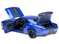2022 Dodge Challenger SRT Jailbreak Indigo Blue Metallic with Carbon Stripes 1/18 Model Car by Autoart-0