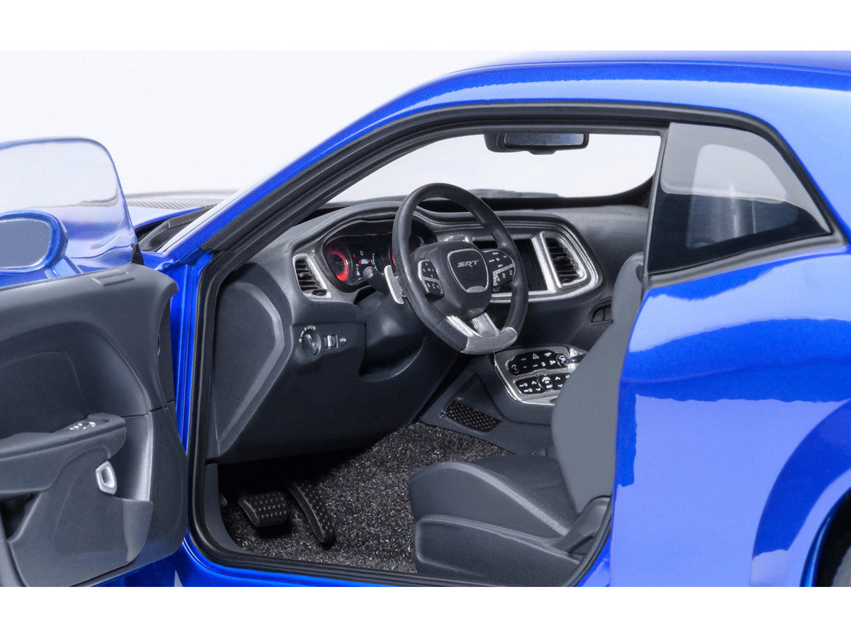 2022 Dodge Challenger SRT Jailbreak Indigo Blue Metallic with Carbon Stripes 1/18 Model Car by Autoart-2