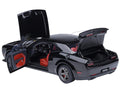 2023 Dodge Challenger SRT Super Stock Pitch Black with Red Interior 1/18 Model Car by Autoart-0