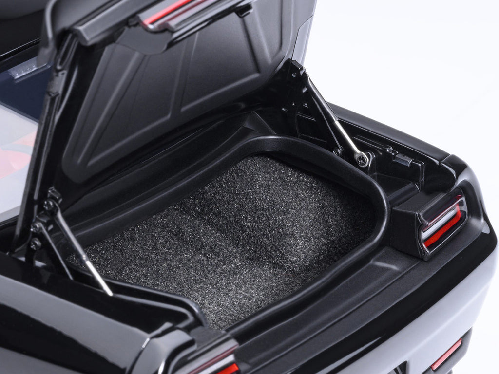 2023 Dodge Challenger SRT Super Stock Pitch Black with Red Interior 1/18 Model Car by Autoart-1