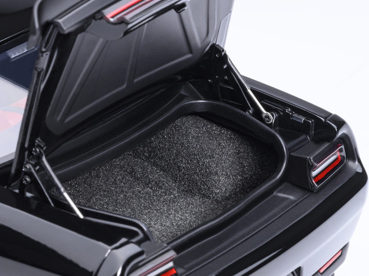 2023 Dodge Challenger SRT Super Stock Pitch Black with Red Interior 1/18 Model Car by Autoart-1