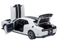 2023 Dodge Challenger SRT Super Stock Knuckle White with Carbon Stripes 1/18 Model Car by Autoart-0