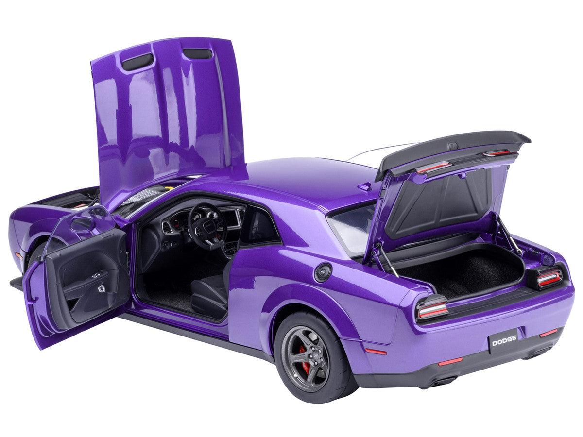 2023 Dodge Challenger SRT Super Stock Plum Crazy Purple 1/18 Model Car by Autoart-0