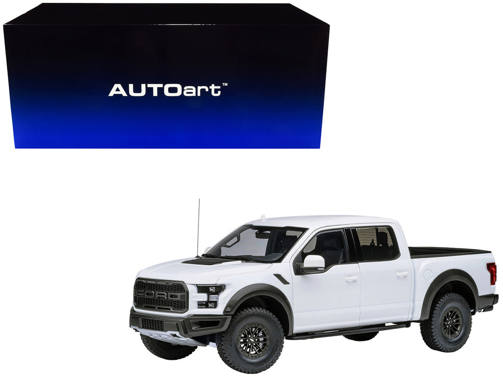 2019 Ford F-150 Raptor Pickup Truck Oxford White 1/18 Model Car by Autoart-4