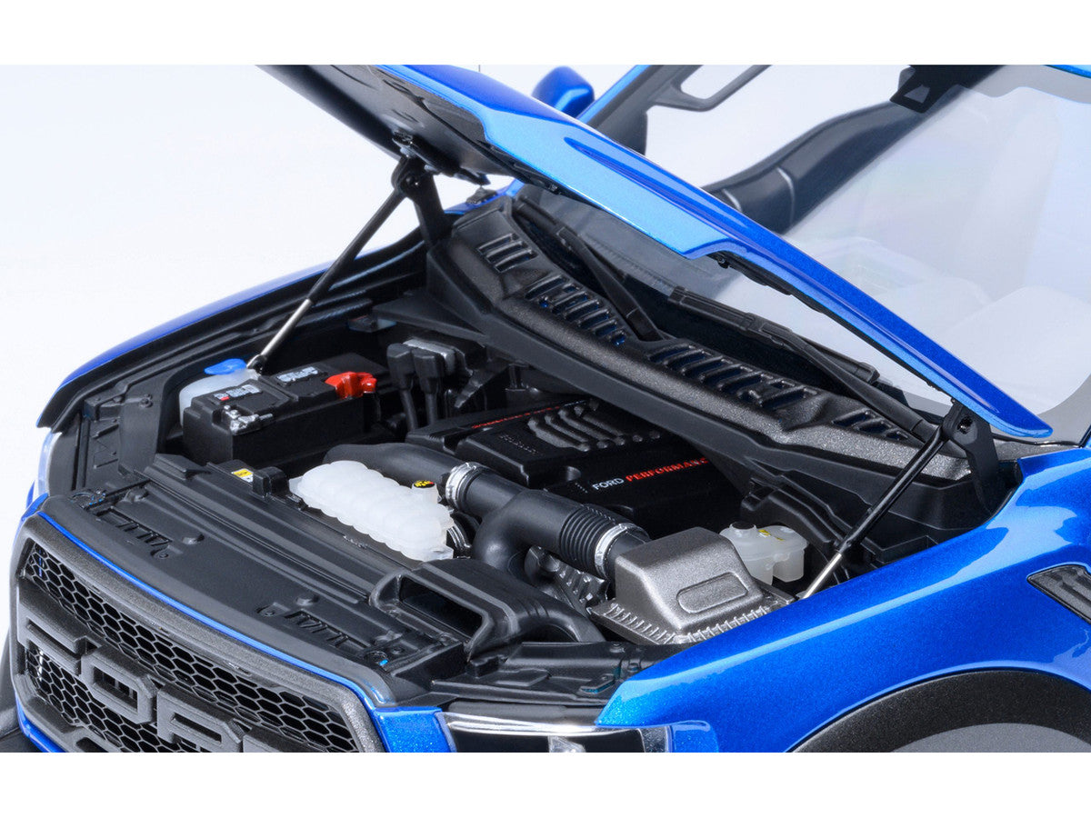 2019 Ford F-150 Raptor Pickup Truck Velocity Blue 1/18 Model Car by Autoart-3