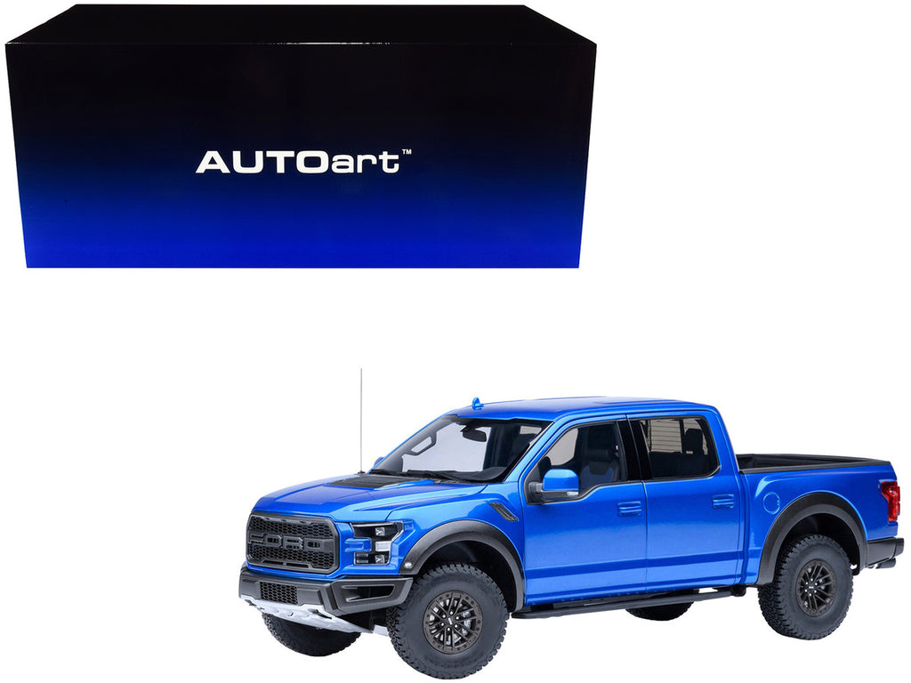 2019 Ford F-150 Raptor Pickup Truck Velocity Blue 1/18 Model Car by Autoart-4