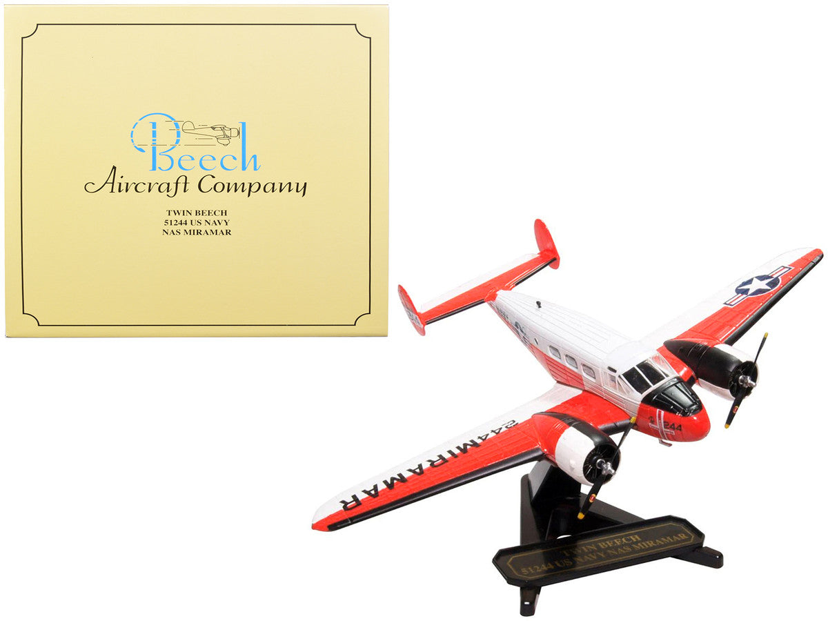 Beech UC-45J Expeditor (Twin Beech) Aircraft "51244 US Navy Naval Air Station Miramar - San Diego CA" 1/72 Diecast Model Airplane by Oxford Diecast-0