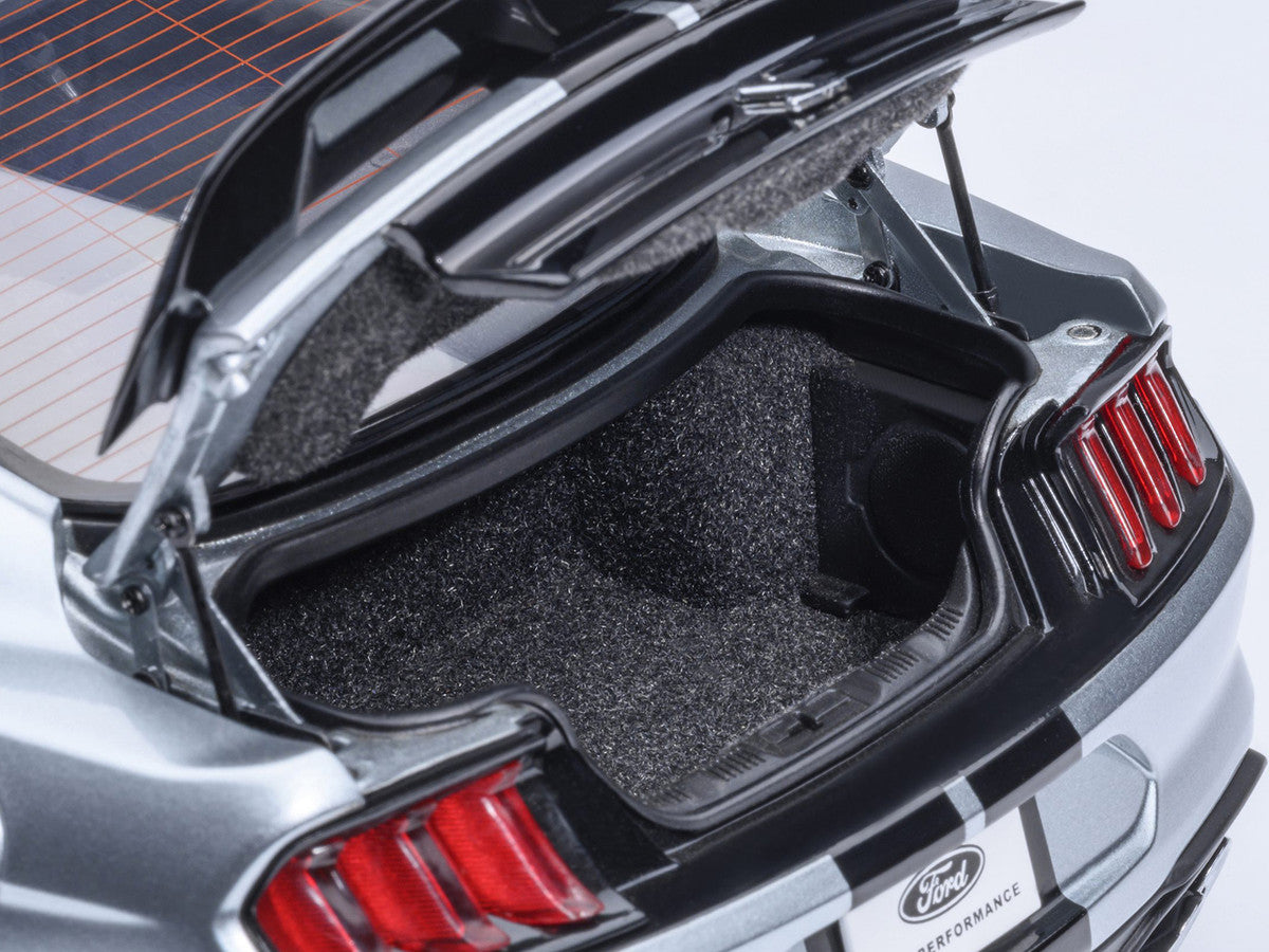 Ford Mustang Shelby GT500 Iconic Silver Metallic with Black Stripes 1/18 Model Car by Autoart-3