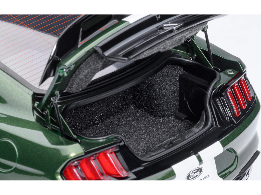 Ford Mustang Shelby GT500 Eruption Green Metallic with White Stripes 1/18 Model Car by Autoart-2