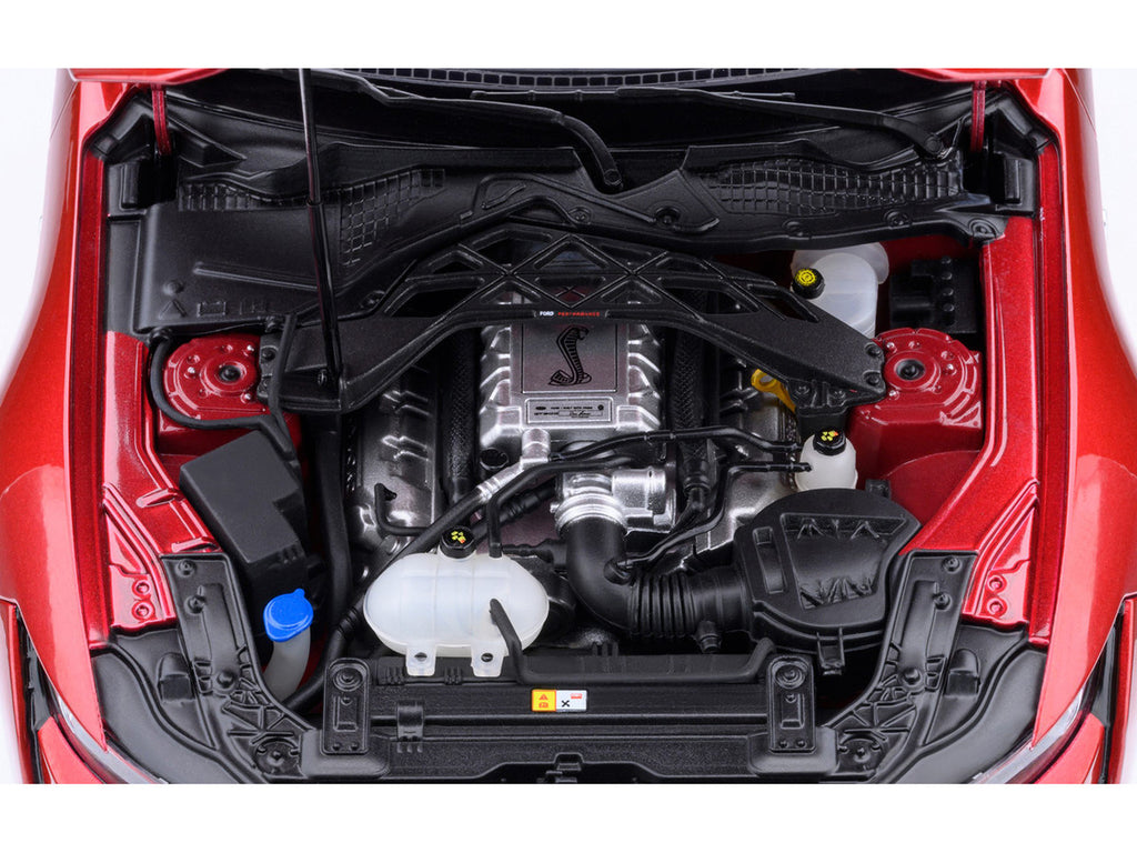 Ford Mustang Shelby GT500 Rapid Red Metallic with Black Stripes 1/18 Model Car by Autoart-2
