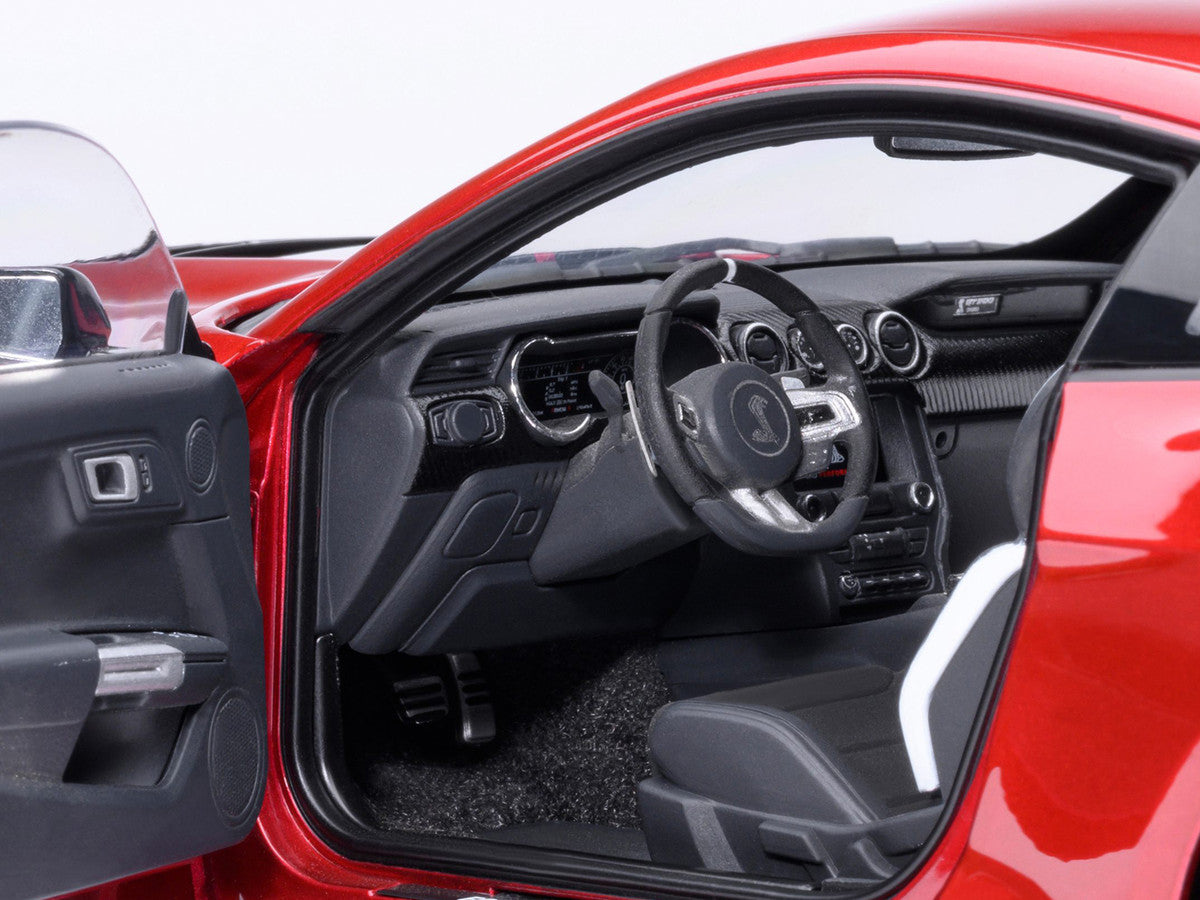 Ford Mustang Shelby GT500 Rapid Red Metallic with Black Stripes 1/18 Model Car by Autoart-1