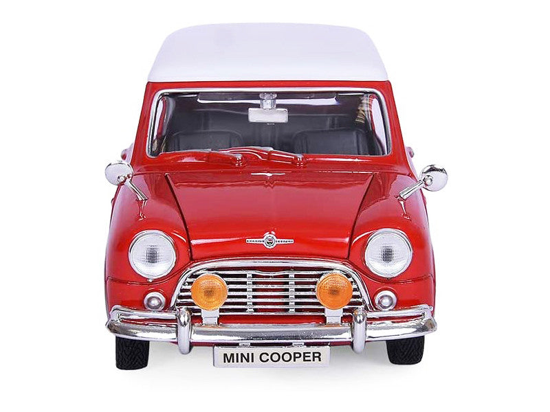 1961-1967 Morris Mini Cooper Red with White Top "Timeless Legends" 1/18 Diecast Model Car by Motormax-2
