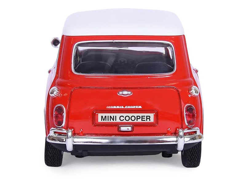 1961-1967 Morris Mini Cooper Red with White Top "Timeless Legends" 1/18 Diecast Model Car by Motormax-3