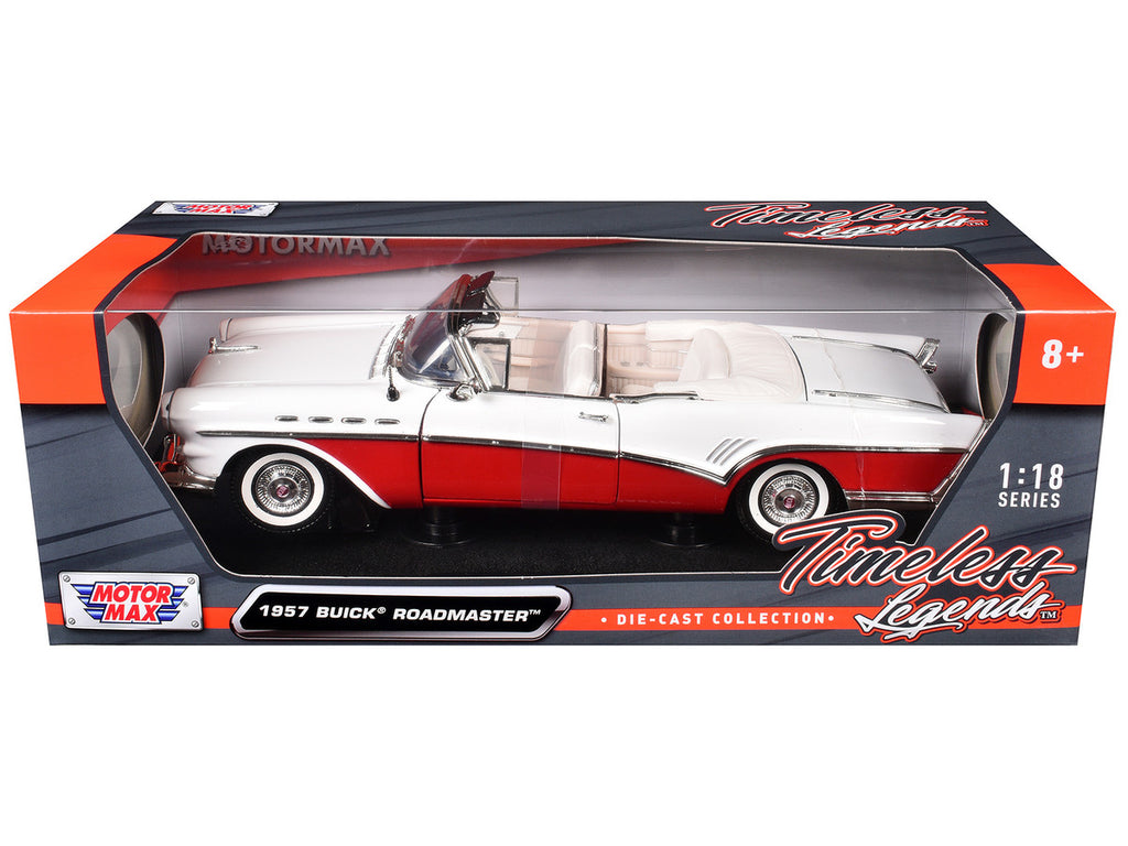 1957 Buick Roadmaster Convertible Red 1/18 Diecast Model Car by Motormax-2