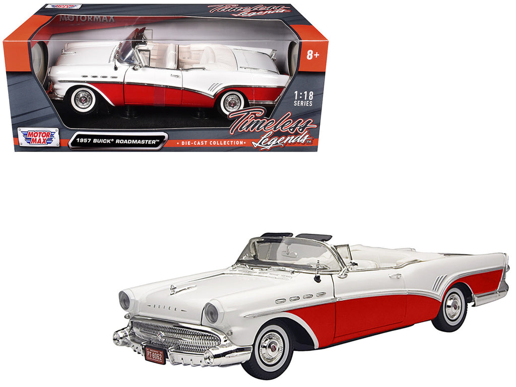 1957 Buick Roadmaster Convertible Red 1/18 Diecast Model Car by Motormax-0