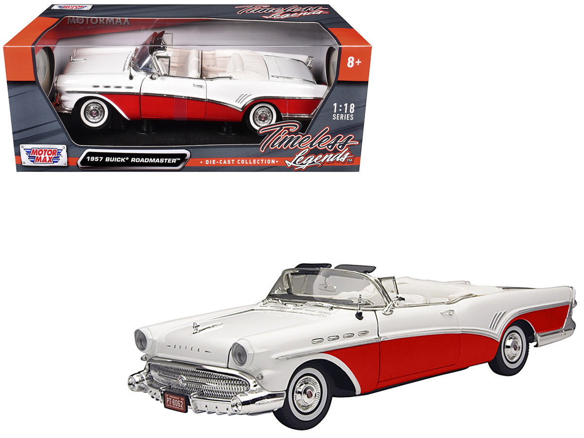 1957 Buick Roadmaster Convertible Red 1/18 Diecast Model Car by Motormax-0