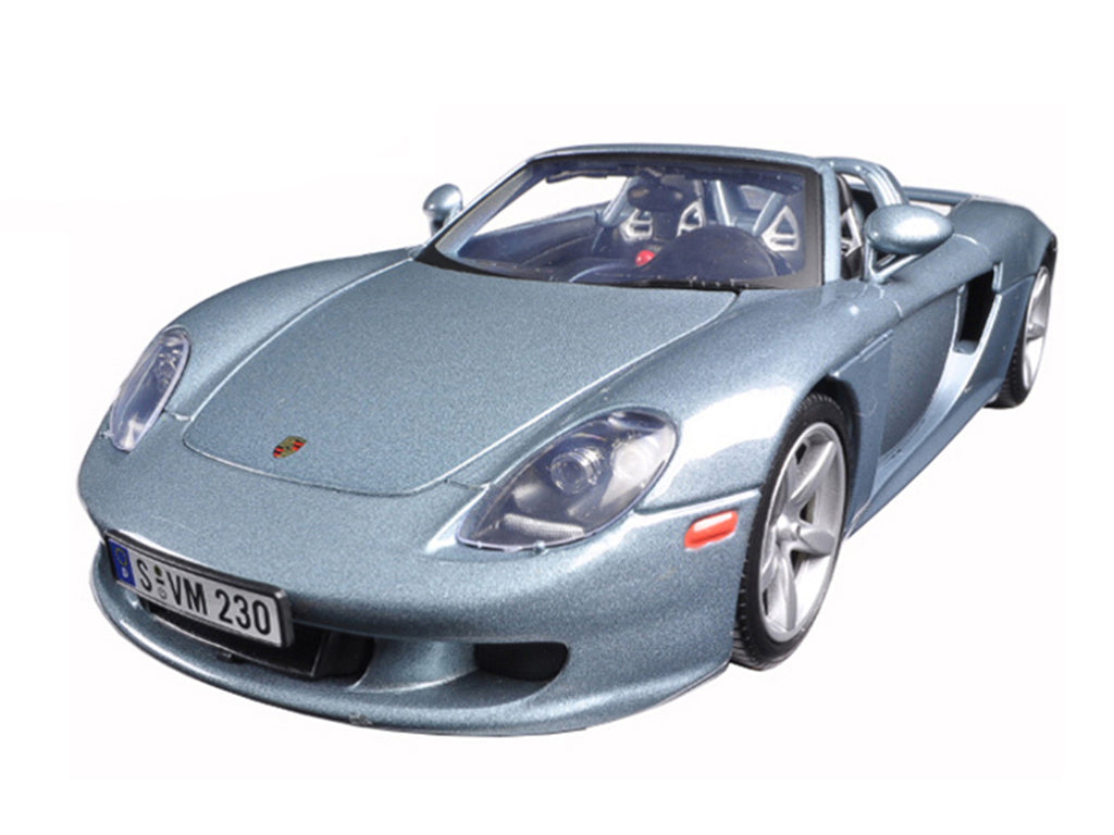 Porsche Carrera GT Silver with Black Interior 1/18 Diecast Model Car by Motormax-1