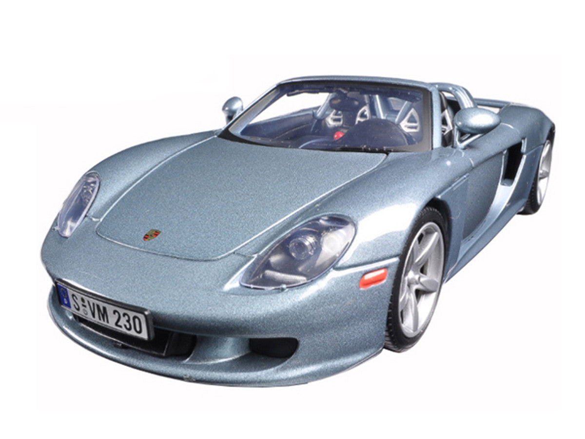 Porsche Carrera GT Silver with Black Interior 1/18 Diecast Model Car by Motormax-1