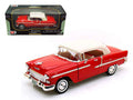 1955 Chevrolet Bel Air Convertible Soft Top Red 1/18 Diecast Car Model by Motormax-0