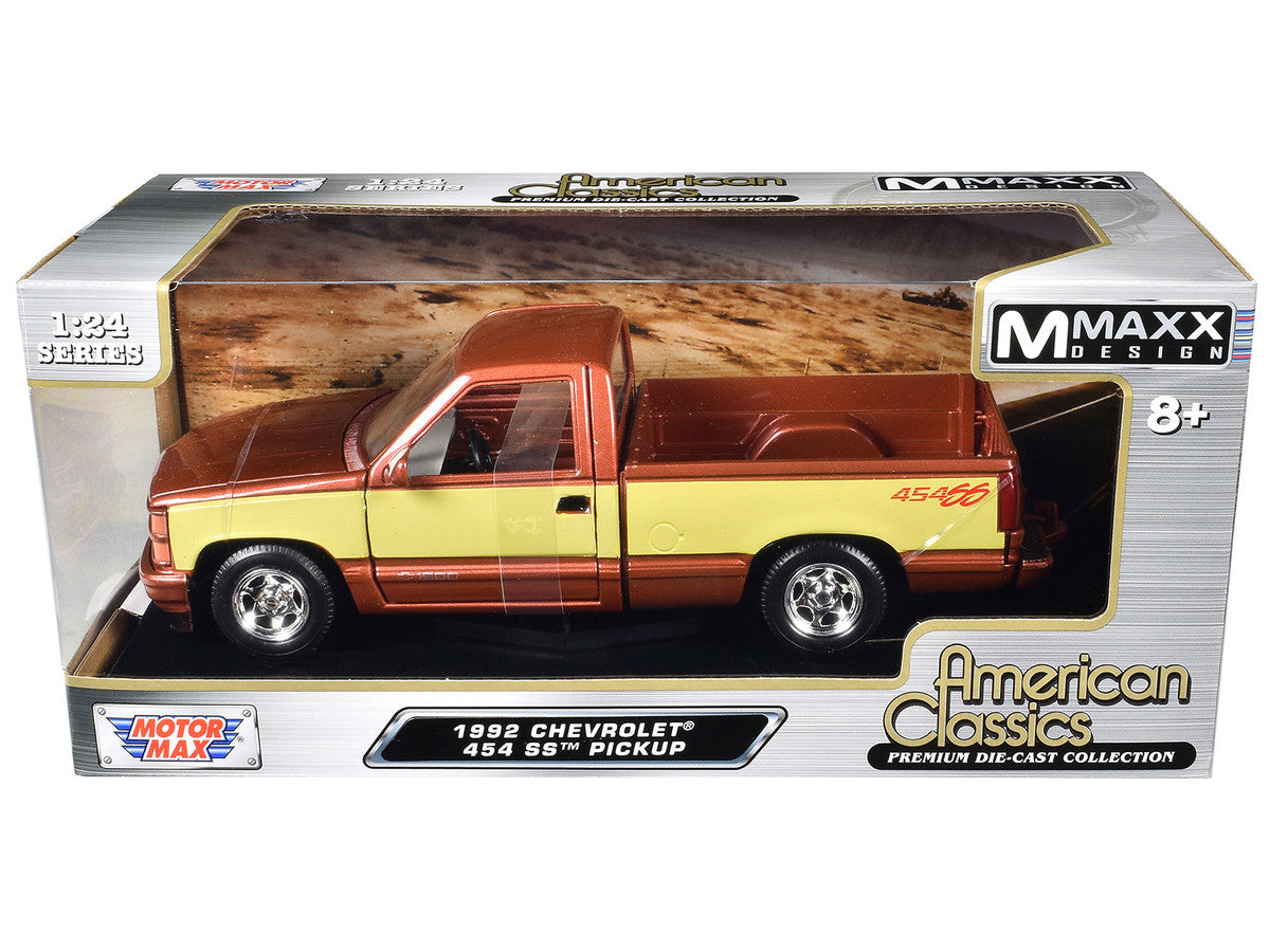 1992 Chevrolet 454 SS Pickup Truck Copper Metallic with Beige Sides "American Classics" Series 1/24 Diecast Model Car by Motormax-2