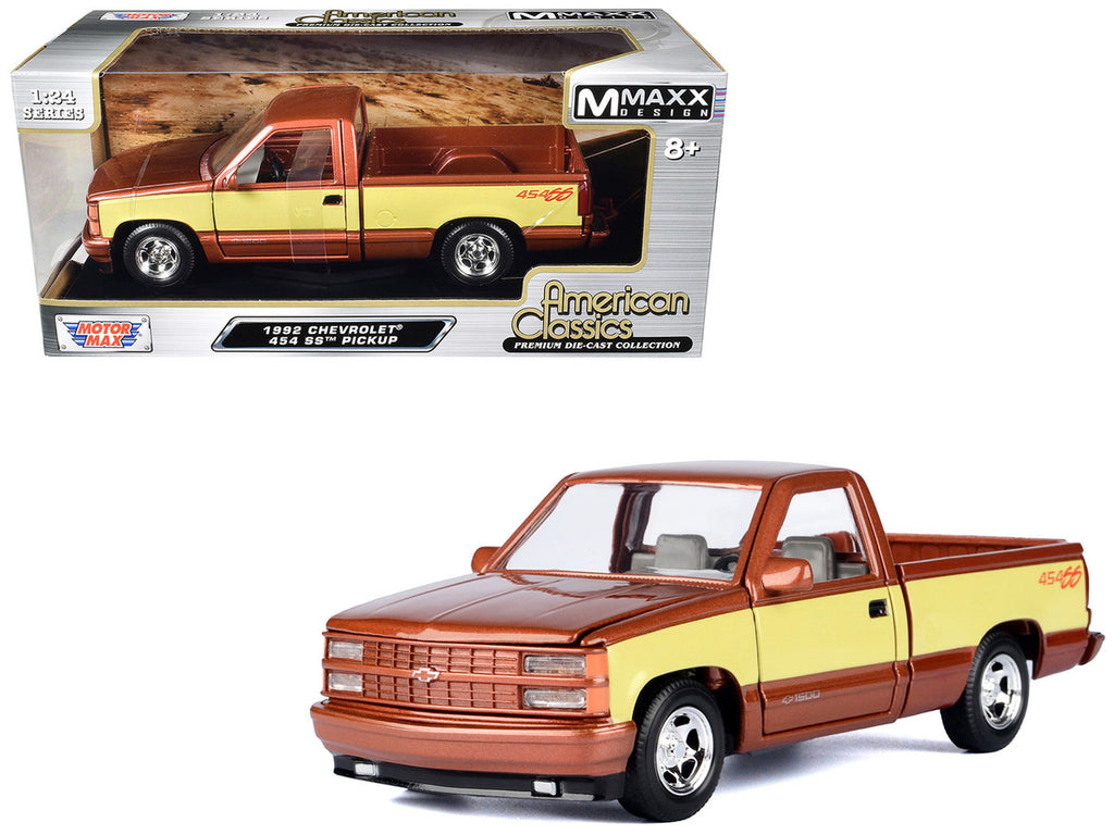 1992 Chevrolet 454 SS Pickup Truck Copper Metallic with Beige Sides "American Classics" Series 1/24 Diecast Model Car by Motormax-0