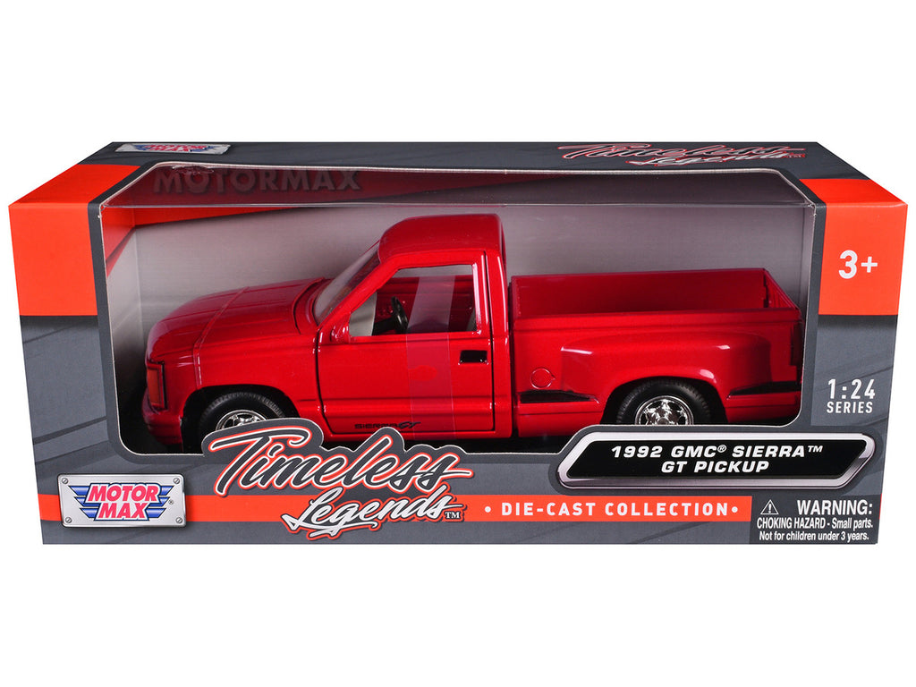 1992 GMC Sierra GT Red Pickup Truck 1/24 Diecast Model by Motormax-2