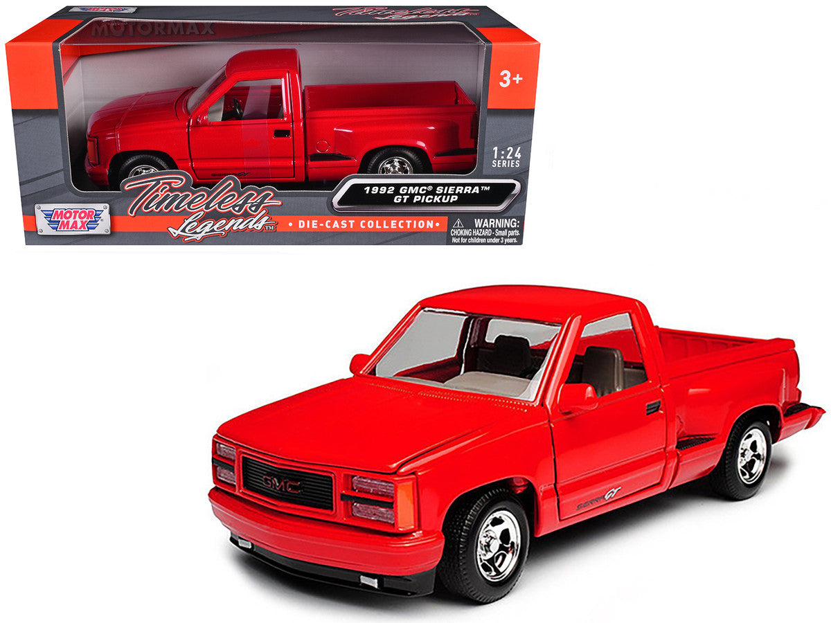1992 GMC Sierra GT Red Pickup Truck 1/24 Diecast Model by Motormax-0