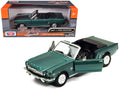 1964 1/2 Ford Mustang Convertible Green Metallic 1/24 Diecast Model Car by Motormax-0