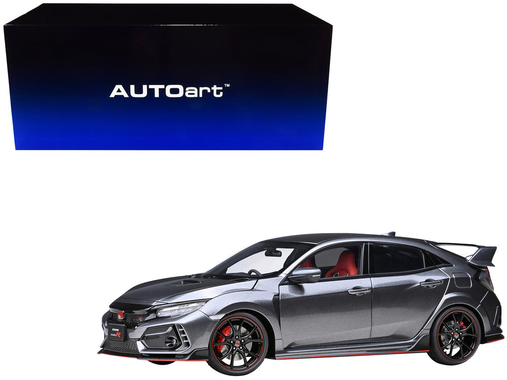 2021 Honda Civic Type R (FK8) RHD (Right Hand Drive) Polished Metal Gray Metallic 1/18 Model Car by Autoart-0