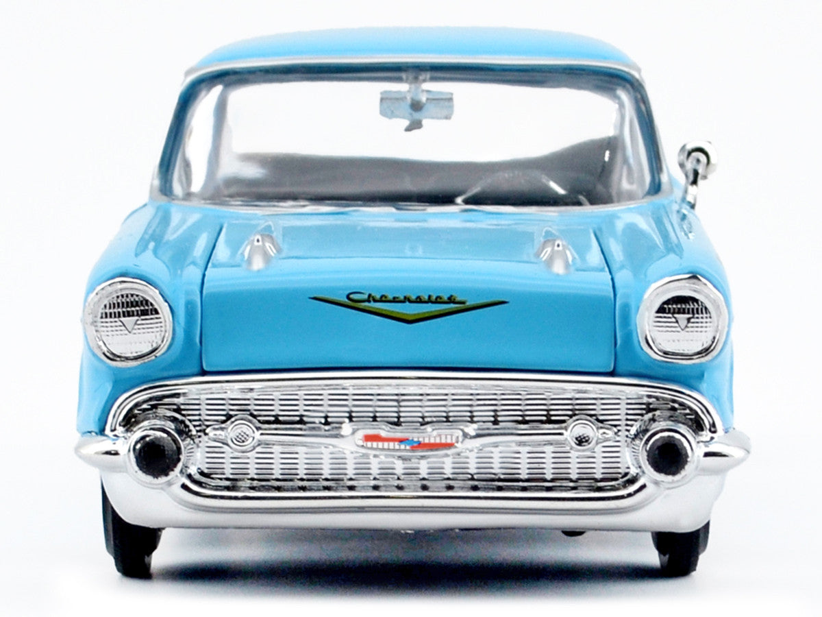 1957 Chevrolet Bel Air Light Blue "Timeless Legends" Series 1/24 Diecast Model Car by Motormax-3