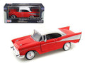 1957 Chevrolet Bel Air Red with White Top 1/24 Diecast Model Car by Motormax-0