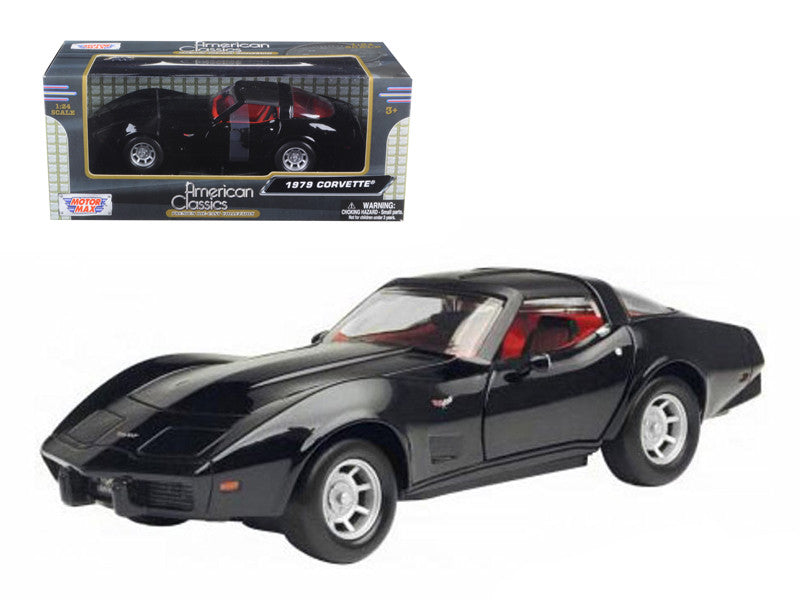 1979 Chevrolet Corvette Black 1/24 Diecast Car Model by Motormax-0