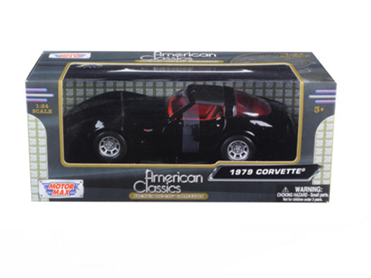 1979 Chevrolet Corvette Black 1/24 Diecast Car Model by Motormax-2