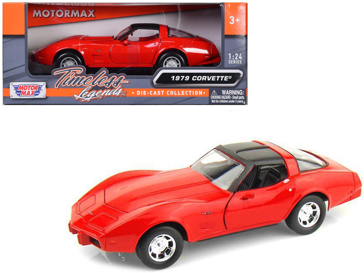 1979 Chevrolet Corvette Red 1/24 Diecast Model Car by Motormax-0