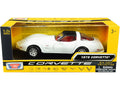 1979 Chevrolet Corvette C3 White with Black Top and Red Interior "History of Corvette" Series 1/24 Diecast Model Car by Motormax-0